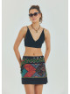 Lace Up Open Back Adjustable Black Crop Blouse 4649